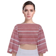 Bandes Peinture Rose Tie Back Butterfly Sleeve Chiffon Top by kcreatif