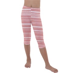 Bandes Peinture Rose Kids  Lightweight Velour Capri Leggings  by kcreatif