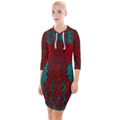 Lianas Of Roses In The Rain Forrest Quarter Sleeve Hood Bodycon Dress by pepitasart