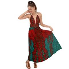 Lianas Of Roses In The Rain Forrest Backless Maxi Beach Dress