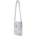 Pink and white Marble texture with gold intrusions Pale Rose Background Multi Function Travel Bag View2