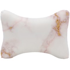 Pink And White Marble Texture With Gold Intrusions Pale Rose Background Seat Head Rest Cushion by genx