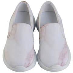 Pink And White Marble Texture With Gold Intrusions Pale Rose Background Kids Lightweight Slip Ons by genx