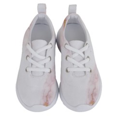 Pink And White Marble Texture With Gold Intrusions Pale Rose Background Running Shoes by genx