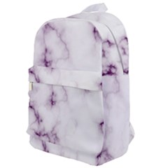 White Marble Violet Purple Veins Accents Texture Printed Floor Background Luxury Classic Backpack by genx