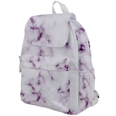 White Marble Violet Purple Veins Accents Texture Printed Floor Background Luxury Top Flap Backpack by genx