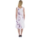 White Marble violet purple veins accents texture printed floor background luxury Midi Sleeveless Dress View2