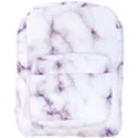 White Marble violet purple veins accents texture printed floor background luxury Full Print Backpack View1