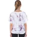 White Marble violet purple veins accents texture printed floor background luxury V-Neck Dolman Drape Top View2