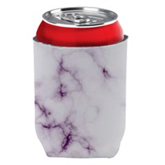 White Marble Violet Purple Veins Accents Texture Printed Floor Background Luxury Can Holder by genx