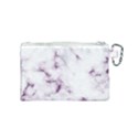 White Marble violet purple veins accents texture printed floor background luxury Canvas Cosmetic Bag (Small) View2