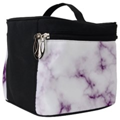 White Marble Violet Purple Veins Accents Texture Printed Floor Background Luxury Make Up Travel Bag (big) by genx