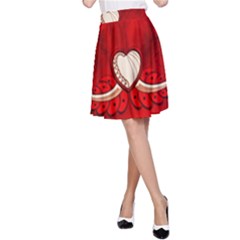 Love, Wonderful Elegant Heart A-line Skirt by FantasyWorld7