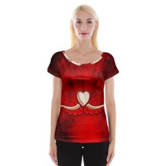 Love, Wonderful Elegant Heart Cap Sleeve Top by FantasyWorld7