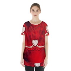 Love, Wonderful Elegant Heart Skirt Hem Sports Top by FantasyWorld7