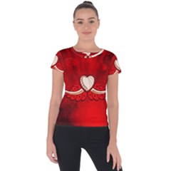 Love, Wonderful Elegant Heart Short Sleeve Sports Top  by FantasyWorld7