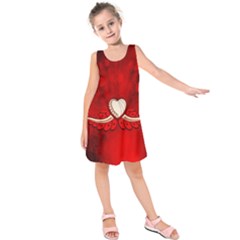 Love, Wonderful Elegant Heart Kids  Sleeveless Dress by FantasyWorld7