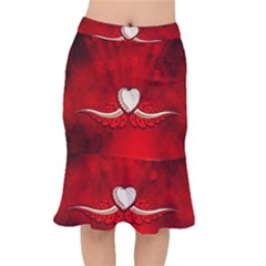 Love, Wonderful Elegant Heart Short Mermaid Skirt by FantasyWorld7