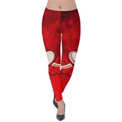 Love, Wonderful Elegant Heart Velvet Leggings by FantasyWorld7