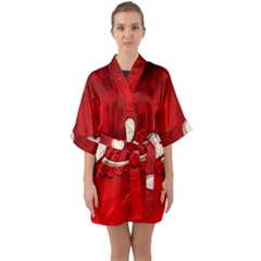 Love, Wonderful Elegant Heart Half Sleeve Satin Kimono  by FantasyWorld7