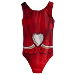 Love, Wonderful Elegant Heart Kids  Cut-out Back One Piece Swimsuit