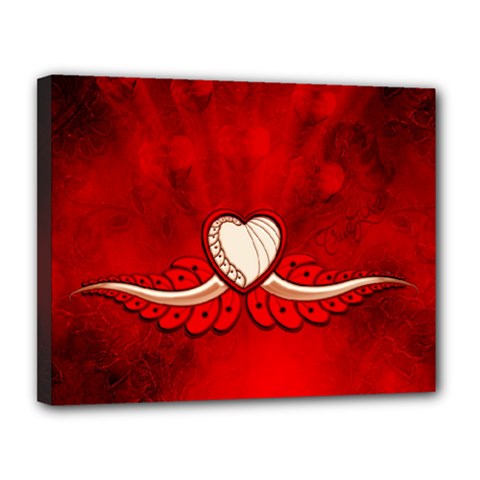 Love, Wonderful Elegant Heart Canvas 14  X 11  (stretched) by FantasyWorld7