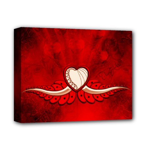 Love, Wonderful Elegant Heart Deluxe Canvas 14  X 11  (stretched) by FantasyWorld7