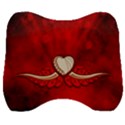 Love, Wonderful Elegant Heart Velour Head Support Cushion View1