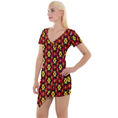 Rby 79 Short Sleeve Asymmetric Mini Dress by ArtworkByPatrick