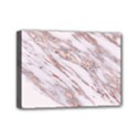 Marble with Metallic Rose Gold intrusions on gray white Stone texture Pastel Pink Background Mini Canvas 7  x 5  (Stretched) View1