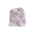 Marble with Metallic Rose Gold intrusions on gray white Stone texture Pastel Pink Background Drawstring Pouch (Medium) View1