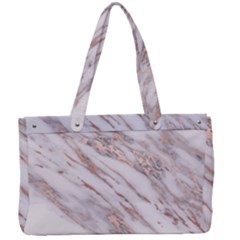 Marble With Metallic Rose Gold Intrusions On Gray White Stone Texture Pastel Pink Background Canvas Work Bag by genx