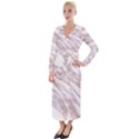 Marble with Metallic Rose Gold intrusions on gray white Stone texture Pastel Pink Background Velvet Maxi Wrap Dress View1