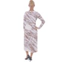 Marble with Metallic Rose Gold intrusions on gray white Stone texture Pastel Pink Background Velvet Maxi Wrap Dress View2