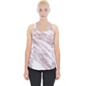 Marble with Metallic Rose Gold intrusions on gray white Stone texture Pastel Pink Background Piece Up Tank Top View1