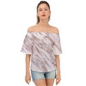 Marble with Metallic Rose Gold intrusions on gray white Stone texture Pastel Pink Background Off Shoulder Short Sleeve Top View1