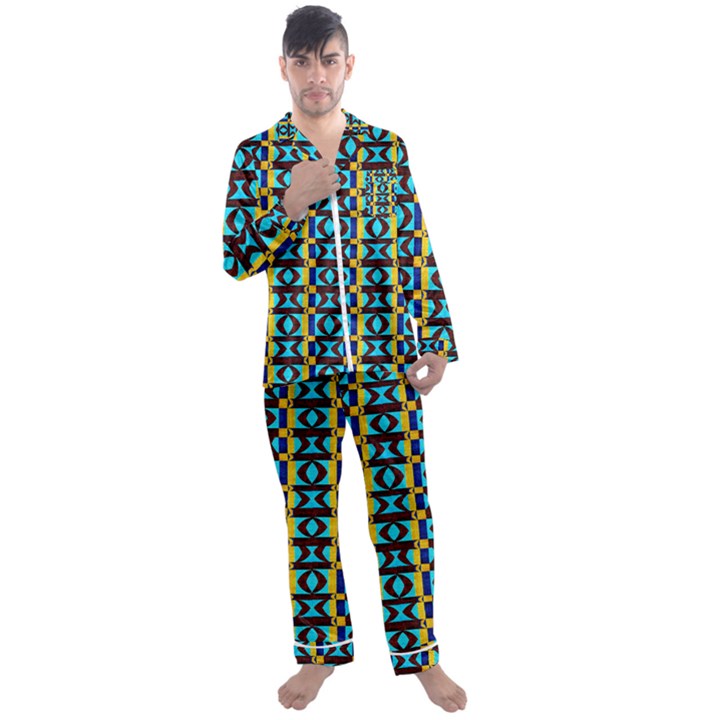 Ab 89 Men s Satin Pajamas Long Pants Set