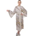 Marble with Metallic Gold intrusions on gray white Stone texture Pastel Rose Pink Background Maxi Velour Kimono View1