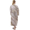 Marble with Metallic Gold intrusions on gray white Stone texture Pastel Rose Pink Background Maxi Velour Kimono View2