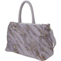 Marble with Metallic Gold intrusions on gray white Stone texture Pastel Rose Pink Background Duffel Travel Bag View1