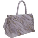 Marble with Metallic Gold intrusions on gray white Stone texture Pastel Rose Pink Background Duffel Travel Bag View2