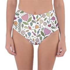 Floral Pattern Reversible High-waist Bikini Bottoms by Valentinaart