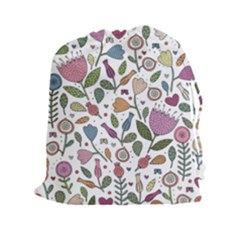 Floral Pattern Drawstring Pouch (2xl) by Valentinaart