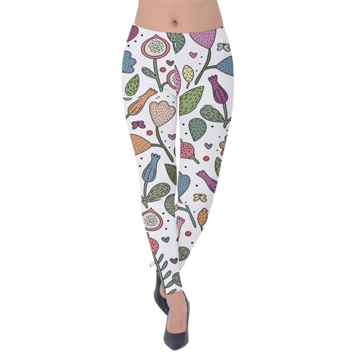 Floral pattern Velvet Leggings