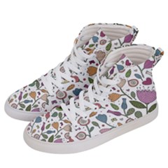 Floral Pattern Women s Hi-top Skate Sneakers by Valentinaart