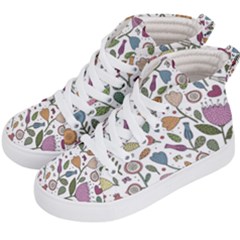 Floral Pattern Kids  Hi-top Skate Sneakers by Valentinaart