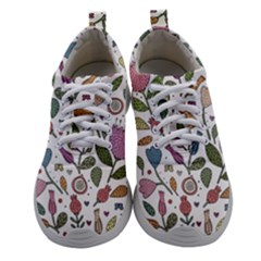 Floral Pattern Women Athletic Shoes by Valentinaart