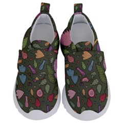 Floral Pattern Kids  Velcro No Lace Shoes by Valentinaart