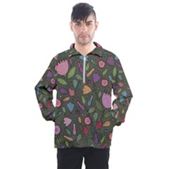 Floral Pattern Men s Half Zip Pullover by Valentinaart