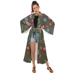 Floral Pattern Maxi Kimono by Valentinaart